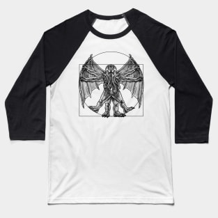 The Cthulhu Vitruvian Man Design: A Lovecraftian Twist on a Renaissance Classic Baseball T-Shirt